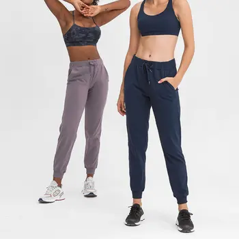 A nők Húzózsinórral Szabadidő Sport Kocogók Női Fitness Rugalmas Futó Fitness Leggings Zsebbel Futó ÚJ