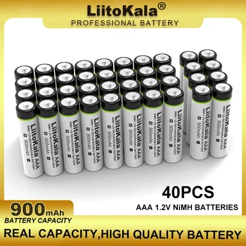 40PCS/SOK LiitoKala AAA NiMH akkumulátorok 1.2 V-os Újratölthető Akkumulátor 900mAh Alkalmas Játékok, Egerek, Elektronikus Mérleg, Stb.