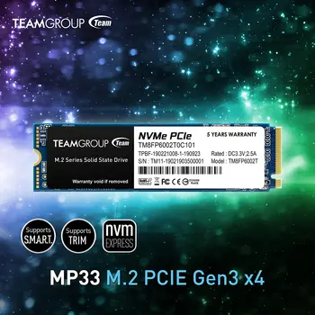 TEAMGROUP MP33 512 GB 1 tb-os SLC Cache 3D TLC NAND NVMe 1.3 PCIe Gen3x4 M. 2 2280 Belső szilárdtestalapú Meghajtó SSD,akár 1800MB/s