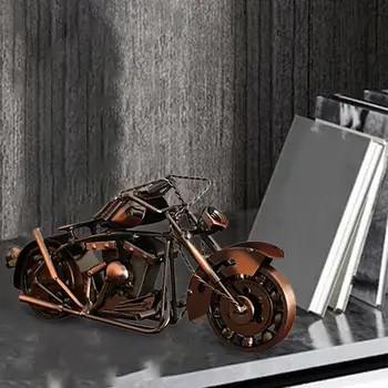 Motoros Modell Motorkerékpár Vas Művészet Szobor 10x2.7x4.6inch Gyűjtemény Erős