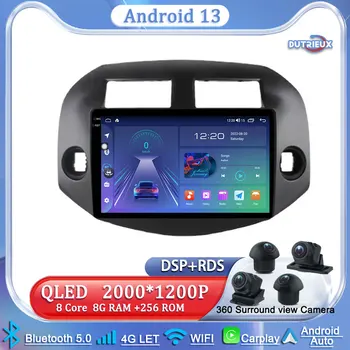 Android 13 Toyota RAV4 3 XA30 2005 - 2013 Carplay Multimédia Monitor Képernyő Sztereó Rádió, Videó Lejátszó, TV-Autós GPS Navigáció