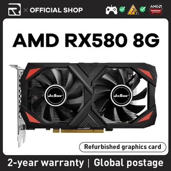 JIESHUO AMD RX 580 8GB 2048SP videó grafikus kártya GDDR5 256BIT GPU 14nm rx580 8g a számítógép asztali videó hivatal 580 rx KAS