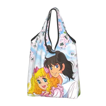  Candy Bevásárló Táska Bevásárló Táskák A Nők Aranyos Anime Manga Rajzfilm Lány Vállát Shopper Táska Nagy Kapacitású Táska