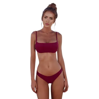 A Nők Bandeau Kötést Bikini Szett Push Up Brazil Fürdőruha Strandcuccot Fürdőruha