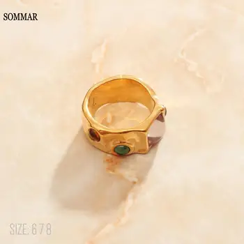 SOMMAR ÚJ!! 18KGP Arany Töltött méret 6 7 8 Közös Csülök Gyűrűk nők Berakásos zöld opál kövek esküvői dekoráció