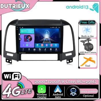 Android 13 Hyundai Santa Fe 2 2006-2012 carplay Auto Multimédia Monitor Képernyő Sztereó Rádió, Videó Lejátszó Autós GPS Navigáció