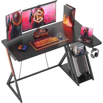 Számítógép asztal, szénszálas játék asztal, 40 hüvelyk L-alakú íróasztal, kis szög számítógép asztal a tároló állvány, valamint display állvány