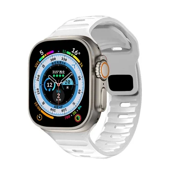Szíj Apple Nézni Zenekar 44mm 49mm 45mm 42mm 45 mm-es ultra-Óceán Szilikon correa Watchband karkötő iwatch Sorozat 8 7 6 5 4 3 se