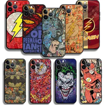 Mobiltelefon tok iPhone 15 14 13 12 11 Pro Max 6 6 7 8 Plusz X XS XR 12 13 Mini Puha tok Superman-Batman Flash