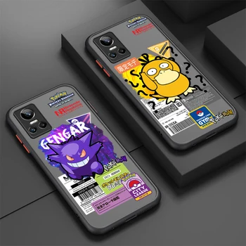 Pokemon Pikachu Az OPPO Realme Q5 C55 C33 C30S C31 C25Y S C21Y C20A C15 C11 Matt Áttetsző Telefon Esetében