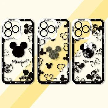 Egér Disney Logó Mickey Átlátszó telefon tok iPhone 15 14 13 12 mini 11 pro xs max X XR 6 7 PLUSZ Érdekesség de ... teléfono