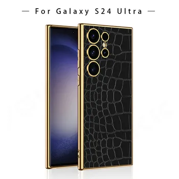 GKK Krokodil Mintás Bőr tok Samsung Galaxy S24 Ultra All-tartalmazza Védő, Puha Tpu Fedezni Galaxy S24 Ultra-Ügy