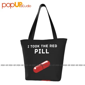 Elvettem A Piros Pirulát Grafikai Tervezés Ihlette A Mátrix Táskák, Női Bevásárló Táska, Bevásárló Táskák
