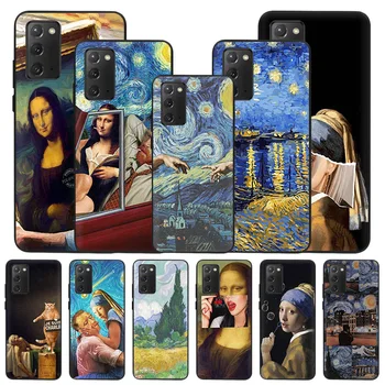 Van Gogh Mona Lisa Puha Telefon tok Samsung M21 M11 M30S M31S M01 M51 M32 M42 M62 M12 A01 A10E A02S A03S A80 A90 A7 A9-es Fedél