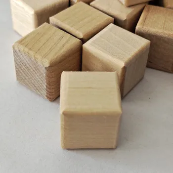 50pcs 2 cm, Fából készült Kocka, Kézműves DIY Fotó Blokkok Befejezetlen Természetes Fa Tömb DIY Kézműves Gyerekek, Játék, lakberendezés