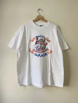 Évjárat Macy ' s Hálaadás Napi Parádé úszó zenekar művészeti 90-es fehér póló hosszú ujjú XL