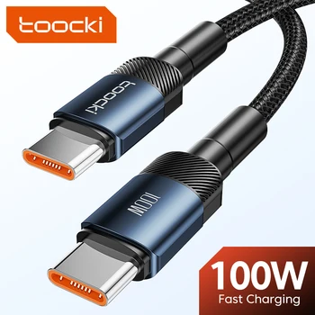 Toocki 100W USB-C-USB-C Kábel-Gyors Töltés USB-Típus C Típus C Kábel PD QC3.0 Gyors Töltés Huawei P30 Pro Xiaomi 5A 3m