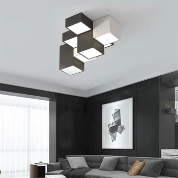 Minimalista Hálószoba Lámpa, Modern, Egyszerű Geometriai Csillárok Luxus Személyiség Kreatív Fekete-Fehér Kombináció Szoba Lámpa