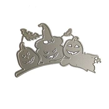 E5BB Halloween Tök fémforgácsolási Meghal Stencil DIY Scrapbooking Album Papír Kártya Sablon Penész Dombornyomás Dekoráció