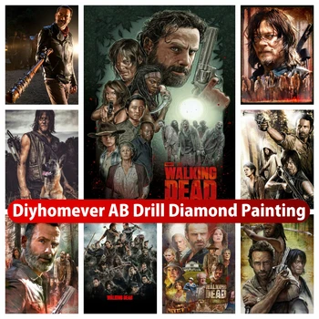 A Walking Dead 5D DIY AB Fúró Gyémánt Festmény Hímzés TV-Sorozat Cross Stitch Mozaik Strassz Hobby lakberendezés Ajándék