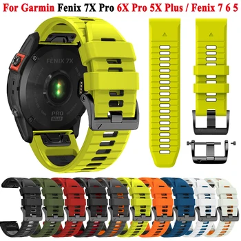 A Garmin Fenix 7 6 5 Óra 26mm 22mm Quickfit Watchband A Garmin Fenix 7X Pro 6X 5X Pro Plus Ösztön 2X Szilikon karkötő