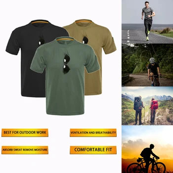 Férfi Nyári 2023 Meleg Eladási Taktikai T-Shirt Sport Lélegző Külső Katonai Gyors Száraz Pólót, Túrázás, Vadászat, T-Shirt