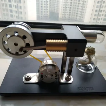Stirling Motor egyhengeres Fém, Üveg-Cső CNC Gyártás DIY Tudományos Kísérlet Játékok