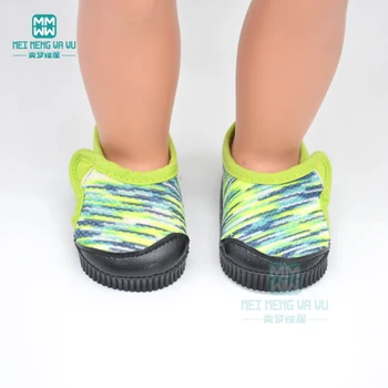 Babák cipő 43 cm újszülött babák kiegészítők, Amerikai baba Kötött alkalmi lapos baba cipő