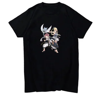 Nyári póló férfi Fairy Tail anime grafikai Túlméretezett póló, rövid ujjú pólók Felsők Tee Harajuku Férfi ruházat