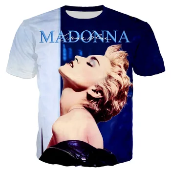 A Pop Királynője Madonna 3D Nyomtatott póló Férfi Női Nyári Divat Alkalmi Túlméretezett póló Harajuku Kerek Nyakú Felsők Pólók
