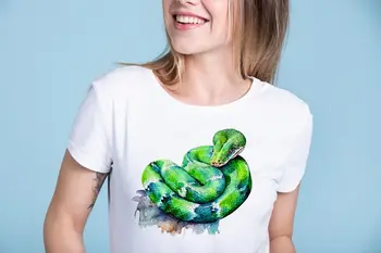 Kígyó Hüllő Szerető Természet Grafikus Póló Lány női T-Shirt Póló Felső S M L XL