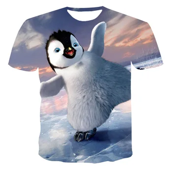 A Legújabb Állat Pingvin Sorozat A Tavaszi, Nyári Férfiak, mind a Nők 3D Nyomtatás Divat Népszerű Sport Póló