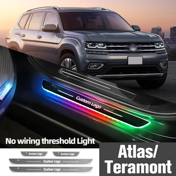A Volkswagen VW Atlas Teramont 2017-2023 Autó, Ajtó, Párkány Fény Egyedi Logó LED Üdv Küszöb Pedál Lámpa Tartozékok