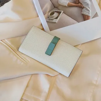 YETTIES Új felső réteg marhabőr hosszú színillesztés pénztárca valódi bőr női táska szín megfelelő pénztárca bőr Pénzt klipek