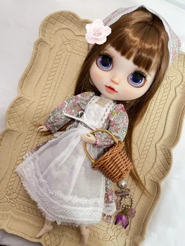 Blythe ruha ruha Kert virágos szoknya 1/6 30cm BJD anime lány (Fit Pullip,Ob24, Licca、ob22、qbaby)