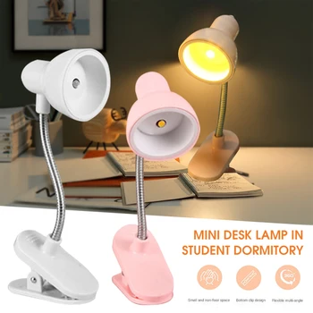 Mini Asztal Könyv Lámpa Klip Könyv elemes LED szemvédő olvasólámpa Állítható Hordozható Asztali Night Lights