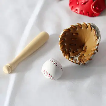 Miniatűr Baseball Szett Mini Sport Meghatározott Baseball-Labda Készlet babaház