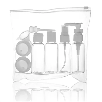 9pc/Set Mini Utazási Smink Kozmetikai Krém Pot Üveg Átlátszó Műanyag Utazási Kellékek Üres Hogy Fel Tartály, Palack