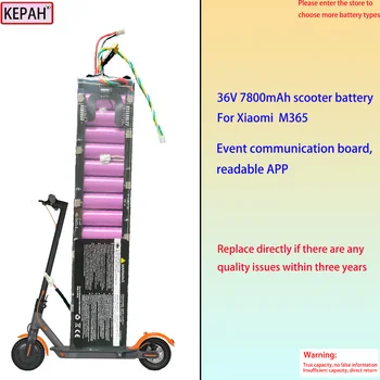 18650 10S3P 36V 7800mAh Litium-Ion Akkumulátor XIAOMI M365 Elektromos Robogó Akkumulátor, Bluetooth Kommunikáció
