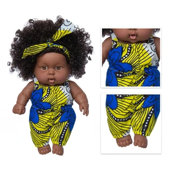 2021 Új Ruha, Új Baba Afrikai Babák Pop Újjá Silico Bathrobre Vny 20cm Született Poupee Boneca Baba Puha Játék Lány Todder