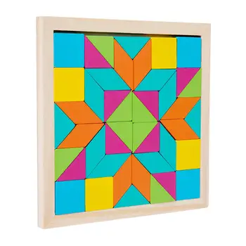 Geometriai Formák Blokkok, Minta Blokkok Gyerekek Tangram Oktatási Játékok, Utazás Játékok, Fa Minta Blokkok Gyerekeknek