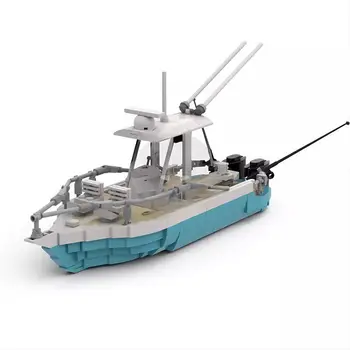 Halászati Csónak Modell Motor, Ülések Épület Játékok Meghatározott 571 Darab MOC Építeni