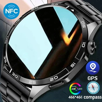 Bluetooth Hívás Intelligens Karóra Férfi 466*466 HD Teljes érintőképernyő GPS Sport Fitness Órák 1.43 hüvelyk IP68 Vízálló Smartwatch Férfiak