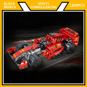 Műszaki Formula Autók 023005 Piros F1 építőkövei Racing Sport Autók, hogy Szuper-Modell Készletek Tégla Játékok Gyerekeknek Felnőtteknek Ajándékok