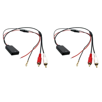 2X AUX Bluetooth Vevő Modul 2 RCA Adapter Kábel autórádióhoz Vezeték nélküli Sztereó Audio Bemenet Zene, Játék Auto Truck