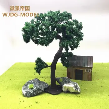 15-25cm Modell fa Kézműves Mikro-táj Vasúti elrendezés Miniatűr táj dekoráció modell fa rajongó, tartozékok
