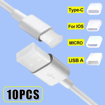 1-10DB Universal Port Plug védőburkolat IOS C Típus Micro USB-EGY Férfi Port Adat Kábel, Adapter, Vízálló Kupakot Dustplugs