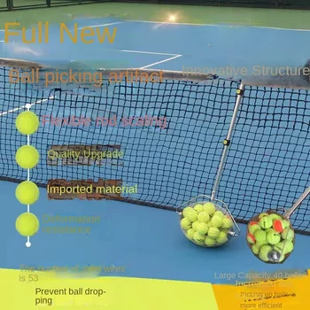 Tenisz labda pick-up készülék gyakorlat Xi lelet roller típusú labda pick-up kosár tréner