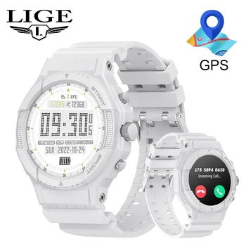 LIGE Intelligens Karóra Nő Fitness Bluetooth Hívás Gumi Heveder Karkötő Vízálló pulzusmérő Tracker Android IOS GPS Smartwatch