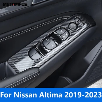 A Nissan Altima 2019-2021 2022 2023 Szénszálas Ablak Lift Kapcsoló Fedél Berendezés Belső Karfa Keret Tartozékok Autó Stílus
